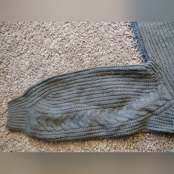 Zesica Turtleneck Chunky Cozy Gray Cable Knit Pullover Sweater Medium - Picture 7 of 11